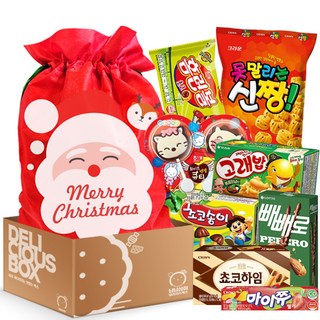 [냠냠상회] 산타 크리스마스 주머니 과자 간식 선물세트 8종구성, 1세트
