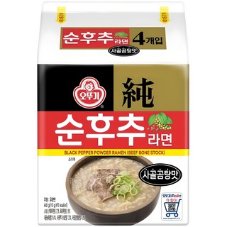 OTTOGI 不倒翁 黑胡椒牛骨風味湯麵 110g, 4包