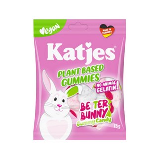 Katjes 독일 no1 캇예스 비건 젤리 배러버니 75g, 3개