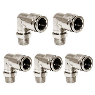 베두안 브라스 BPL 푸시 에어 피팅 엘보우 3/8인치 튜브 OD x 1/4인치 NPT 남성 90 도 어댑터(5팩) 연결, 1/4"Tube OD-1/4"NPT, 2Pcs