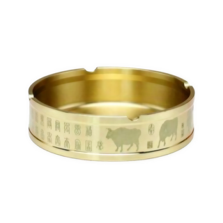 金色幾何圖案煙灰缸 時尚桌面擺飾 防飛灰易清潔, 小號-8cm五牛菸灰缸, 1個