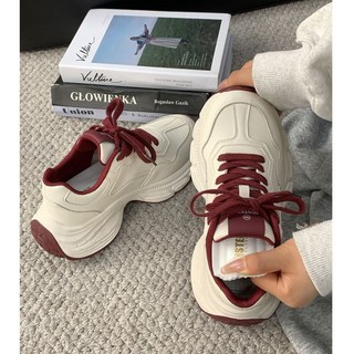 老爹鞋女 皮面 休閒鞋 復古港風厚底跑步運動鞋 輕盈舒適增高女鞋 時尚慢跑鞋