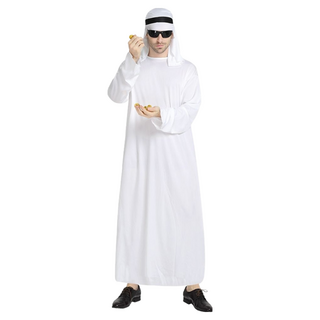 中東土豪長袍 白袍沙特 萬聖節服裝 阿拉伯服裝 交換禮物 阿聯酋服裝