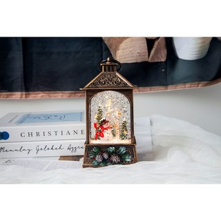 25012 미니 사각 크리스마스 오르골 led 스노우볼 무드등 크리스마스 장식 선물 소품, 눈사람 B