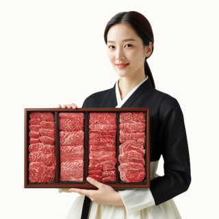 [가연미담] 마장동 국내산 소고기 선물세트(등심+채끝+갈비+살치) 1kg