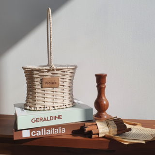 꽃꽂이 라탄 바구니 인테리어 장식 소품 생화 조화 꽃집 DIY 사각 할로우 바구니, 2개, PP 라탄 화이트