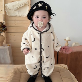 몽실이 달별 후리스 후드우주복 아기 유아 남아 여아 겨울 외출복