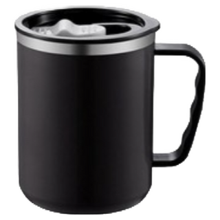 304不鏽鋼咖啡隨行杯 密封防燙不鏽鋼馬克杯 保溫杯 咖啡杯 吸管杯 環保杯 茶杯 水杯, 黑色, 1個, 500ml