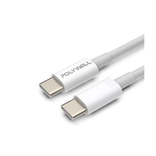 POLYWELL USB-C to USB-C 3A 45W 充電線 適用 iPhone 15 16 17 此商品適用, 1個, Type-C To C PD快充線,20公分