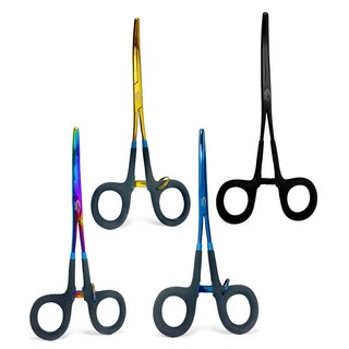 소닉스 낚시 포셉집게 곡선형 EVA 티타늄 코팅 스테인레스 피싱집게 무지개 포셉 가위 물고기집게 바늘빼기 훅리무버 포셉가위 낚시바늘제거 루어낚시 낚시용품, 무지개 Rainbow, 1개