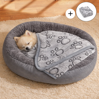 솜솜프렌즈 사계절 강아지 고양이 방석 쿠션 침대 담요 세트, 1개, 그레이