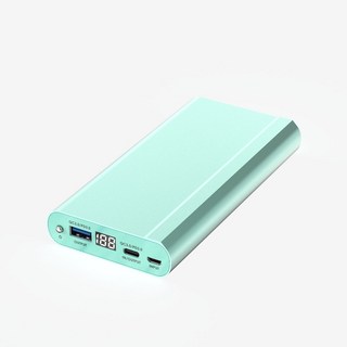 POLYBATT PD/QC 25000 鋁合金雙向快充行動電源 大容量 18W 數顯 3A, 蒂芬妮綠