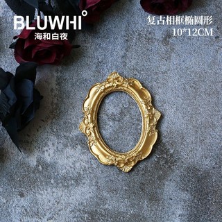 台灣出貨 黑色系玫瑰 尤加利葉 枯萎仿真玫瑰花 假花 攝影寫真道具 室內裝飾花 旅拍 極簡風, 橢圓相框, 1個