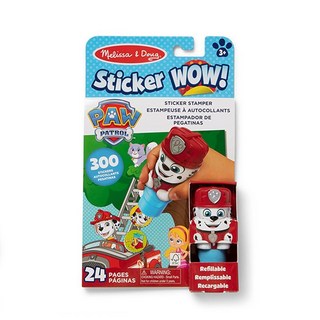 Melissa & Doug Sticker Wow! 24페이지 액티비티 패드 및 스티커 스탬퍼 스티커 300개 예술 및 공예 피젯 장난감 수집용 캐릭터 - 퍼피 구조대 마샬, Melissa & Doug Sticker Wow! 24