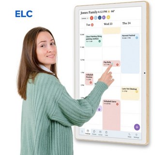 15.6 인치 스마트 디지털 달력 벽 터치 스크린 Chore 차트 할 일 목록 메모장 Android 14의 디지털 가족 달, 02 Black, 1개