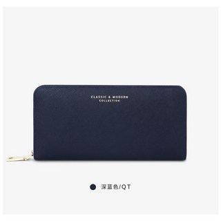 TAILIAN 合成皮革拉鍊長夾，防刮十字紋 WA14