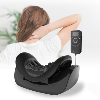 스마트 경추마사지기 무선 온열 목마사지기 목결림 어꺠통증 완화 휴댜용 거북목 관리, 블랙, 1개