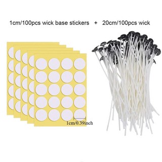 양초 심지 기본 스티커가있는 사전 왁스 코튼 코어 수제 만들기 도구, 1개, 색상: 21. B Wick x Stickers