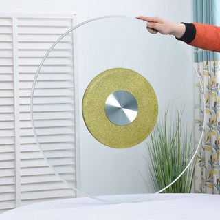 회전 상판 강화 유리 돌림판 호텔 베어링 중국집 식탁 턴 원형 테이블, 12.부드러운 골드 - 직경 100cm, 골드 직경 100cm