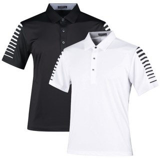 스포티 배색소매라인 남성 스판 골프 카라반팔티 캐주얼 삼십대 파3