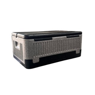 戶外折疊保溫箱 40公升 保麗龍箱 兩用箱, 大號/銀黑, 60L