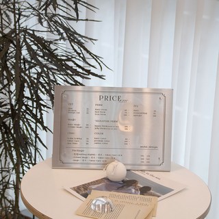 [금손간판] 가로형 A4 실버 무광 메탈 메뉴판, 가로형 A4 메뉴판[32x23cm]