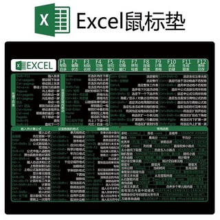 excel快捷鍵鼠標墊函數公式大全錶格快捷鍵常用超大加厚小號 V X 4 M, 1個, excel-荷花,300X250X3