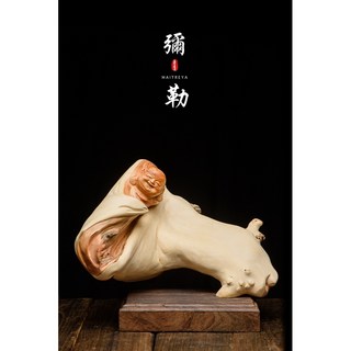 【太行山崖柏根雕】彌勒佛隨形根雕︱崖柏木雕藝品, 1個