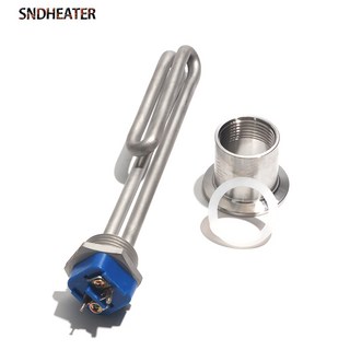 DN25 1KW 스레드 파이프 5KW 온수기 태양열 120V 접이식 인치 스테인레스 가열 5KW SNDHEATER 2KW 스틸 요소 3KW 240V BSP, 1KW 180mmL 304SS, with adapter