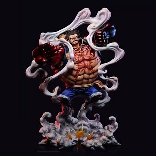 抱漫閣 夢幻四檔魯夫雙色可選手辦模型擺件 海賊王動漫週邊限量雕像, 1個, 夢幻路飛-四檔-37cm-實色版