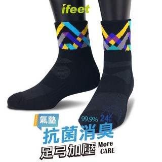 ifeet 8306 運動襪，抗菌消臭，超厚底，適用尺寸 L/XL