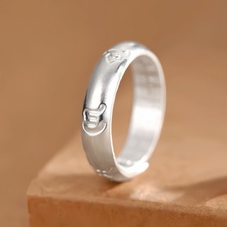 S999純銀 六字箴言百福戒指 吉祥祈福