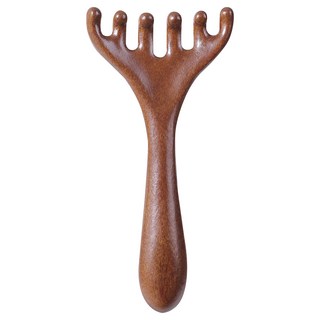 檀木經絡梳 檀木按摩梳 經絡梳 頭皮按摩梳 五爪按摩梳 頭皮梳 按摩梳, 檀木-鹿角耙子, 1個