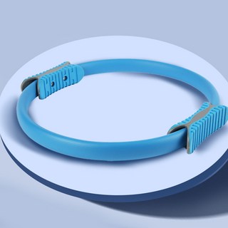 【新升级款】健身環 皮拉提斯 普拉提圈 瑜珈環 瑜珈圈 抗阻圈 阻力環 健身圈 普拉提斯圈 皮拉提斯環 魔力圈, 1個, 【升級款】普拉提圈/蓝色