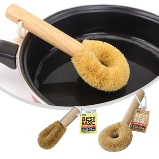 천연 야자모 키친 브러쉬 다용도솔 야채과일 세척솔 설거지솔, 2개, 대