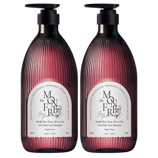 먼프리 대용량 맥주효모 단백질 탈모완화&볼륨 더블케어 퍼퓸 탈모케어 샴푸 퍼플오션향, 2개, 1059ml