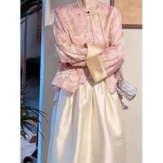 新中式輕國風套裝 小眾設計上衣 盤扣唐裝半身裙 東方美學旗袍裙