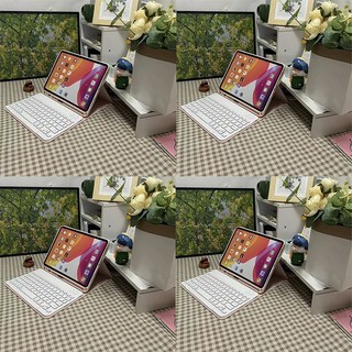 憶捷 iPad 鍵盤保護套 藍牙鍵盤 可拆分磁吸 適用 Pro 11 / Air 6 / 10代, 1個, iPad 6代/5代通用【白鍵盤+白鼠標+天空藍】套餐