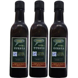 지리산 메뚜기쌀로 빚은 두곡막걸리 천연발효식초(두곡양조장)-[원산지: 경상남도 산청군], 3개, 300ml