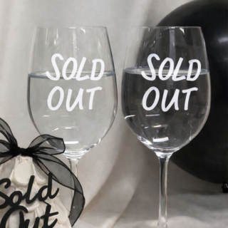 포포샵 와인잔 레터링 데코 스티커 크리스마스 연말 홈 파티 생일 기념일 브라이덜 샤워 4개입, 06.솔드아웃, 화이트