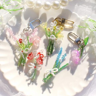 비즈꽃다발키링만들기KIT, #레드KIT