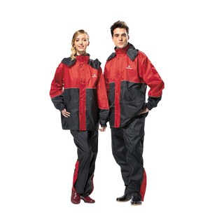 達新牌 新采型休閒風雨衣套裝 兩件式 紅黑配色 3XL