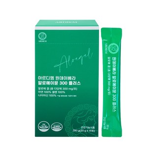 아르디엠 원데이베라 알로에이뮨 300 플러스 알로에겔 젤리스틱 20g x 14포, 1박스, 14회분