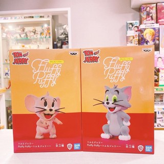台中玩具部落客 湯姆貓與傑利鼠 Fluffy Puffy 景品公仔，可愛卡通擺飾，重溫童年回憶, (現貨) 一對價 湯姆貓+傑利鼠