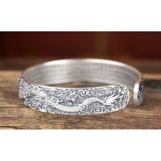 龍鳳呈祥心經手環 No.42】龍鳳鐲龍鳳合鳴佳偶天成 純銀足銀999 手鐲手鍊 皇家典藏