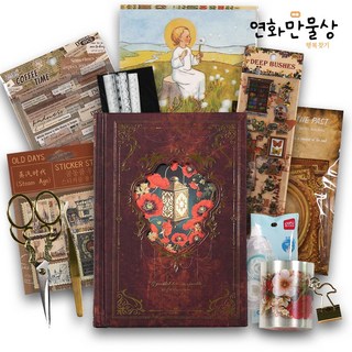 연화만물상 빈티지 다이어리 패키지 다꾸 스티커 감성 배경지 모음 세트, 1박스, A패키지