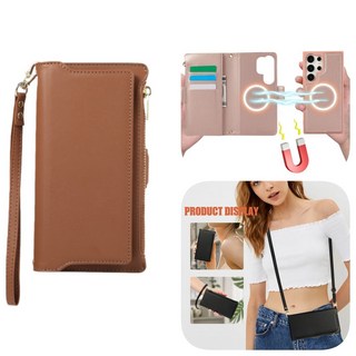 二合一磁吸側翻蓋卡包皮套手機殼 適用於三星 S22 S23 Ultra Plus FE 防摔手機殼