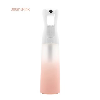 스프레이 미스트 공병 안개 분사 화장품 향수 헤어 여행용 용기 통 고압 연속 미스트 액체 리필 가능한 빈 스프레이 병 물 알코올 스프레이 병 프로 살롱 헤어 스타일링 도구, 핑크 300ml, 1개