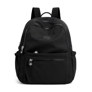 時尚輕旅行休閒後背包 女款帆布尼龍防水小後背包 電腦包 雙肩包 旅行包, 黑色