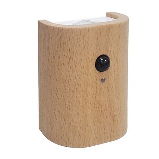 天然實木雙向感應壁燈，智能紅外線光敏感應，360度調節無線安裝, 木質色, 1個